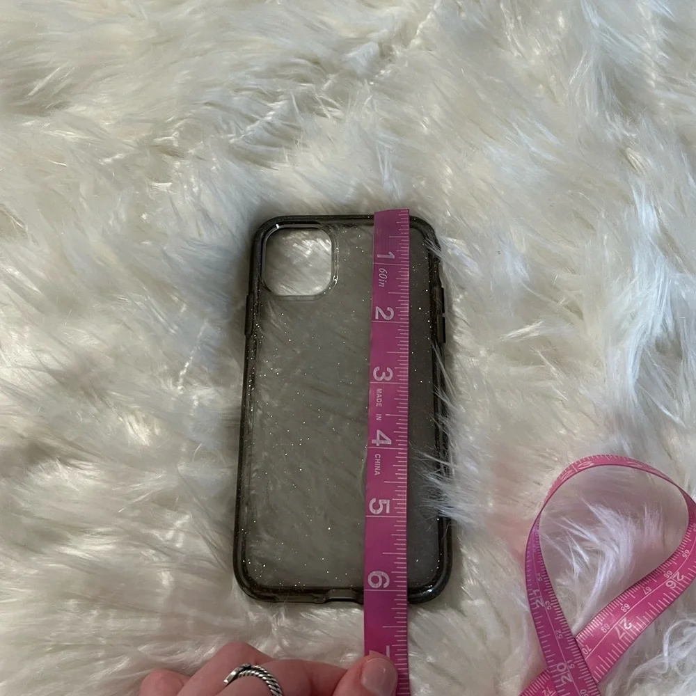 Iphone 11 pro lifeproof phone case sheer black with silver sparkles